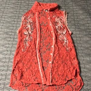 Miss me lace sleeveless cardigan